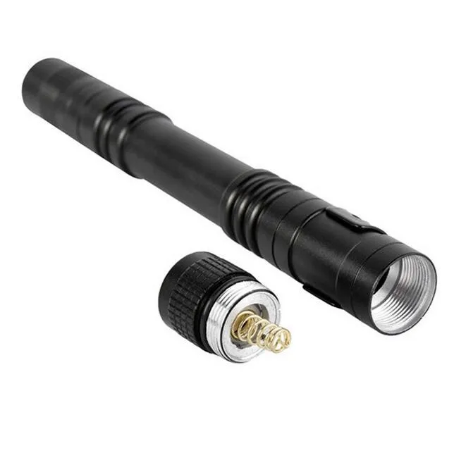 LED Flashlight Outdoor Pocket Portable Torch Lamp 1 Mode 300LM Pen Light Waterproof Penlight with Pen Clip13.3CM