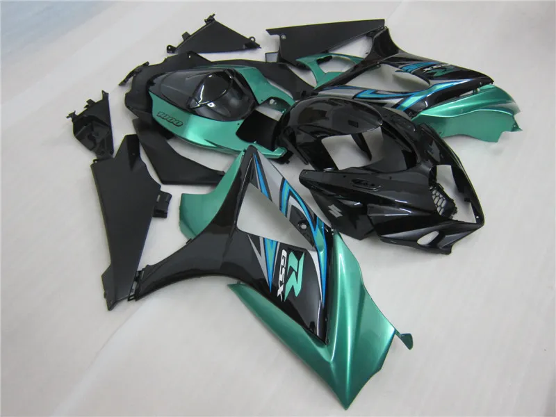 Högkvalitativ ABS plastmakare för SUZUKI GSXR1000 07 08 Svart Gröna Bodywork Fairings Set GSXR1000 2007 2008 OT45