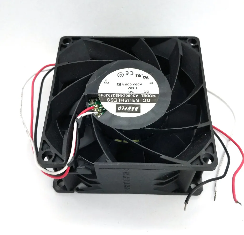 Nieuwe Originele ADDA 8CM 80*80*38MM AS08024HB389300 24V 1.5A ultra gewelddadige supersnelle server fans