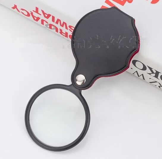 Taşınabilir Mini Siyah 50mm 8x El-held Okuma Büyüteç Büyüteç Lens Cam Katlanabilir Takı Döngü Takı Loupes gözlük Noel Hediyesi