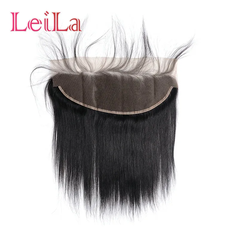 Brazylijskie 13x4 koronkowe zamknięcie czołowe z 3 wiązkami częściowo odcha do ucha do ucha Unforted Virgin Human Hair z frontal9425526