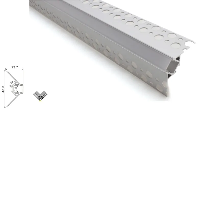 10 X 1M sets/lot 60 degree angle aluminum profile led strip light and Corner channel led for wall corner lamps