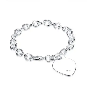 Partihandel - Retail Lägsta pris Julklapp, Gratis frakt, Ny 925 Silver Fashion Bracelet B268