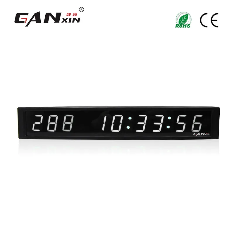 1 Inch 9 Digits LED Wall Clock White LED Display Mini Digital Day Timer ...