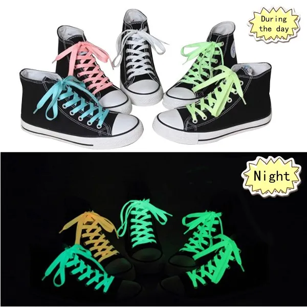 Commercio all'ingrosso 1 M 200 PCS / 100 paia di colori brillanti sneakers luminose lacci per scarpe bagliore fluorescente luminoso lacci per scarpe lacci per stivali stringhe ref fre