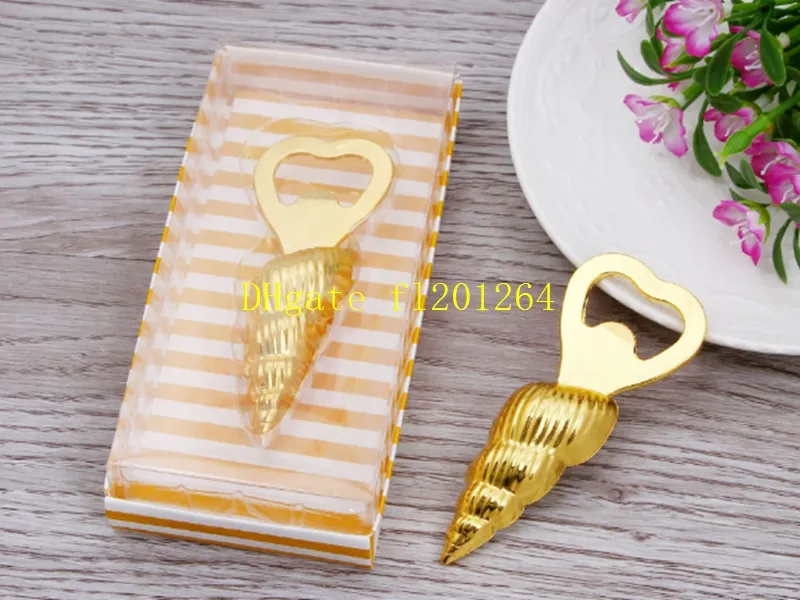 Fast Shipping Gold Conch Bottle opener Beer Bottle Opener For Party Wedding favors gift Beach series