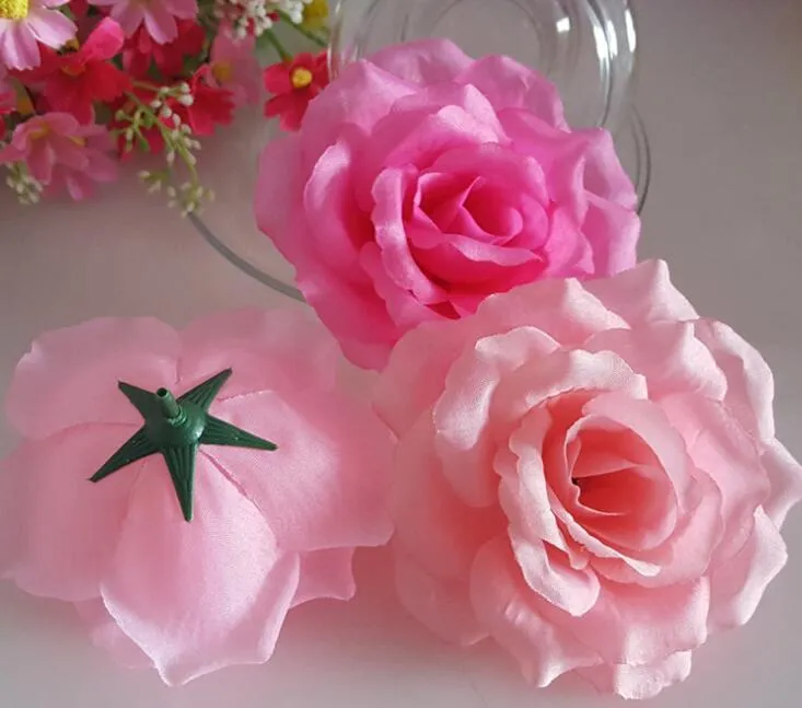 100pcs 11cm / 4.33" 20 couleurs Soie Artificielle Camélia Rose Pivoine Têtes De Fleurs Fête De Mariage Décoratif Flwoers Plusieurs Couleurs Disponibles