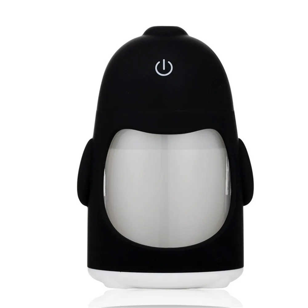 Humidificateur de pingouins mignons avec lumière LED colorée, purificateur d'air ultrasonique d'aromathérapie, veilleuse pour bureau, maison, voiture, huile, diffuseur d'arôme de spa