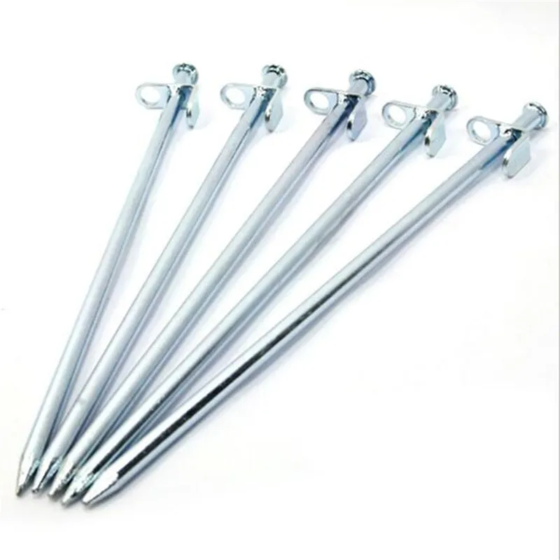 100 stks 20 cm 30 cm 40 cm zilver hoge sterkte stalen tent stakes pegs nagel outdoor zand sneeuw camping tool