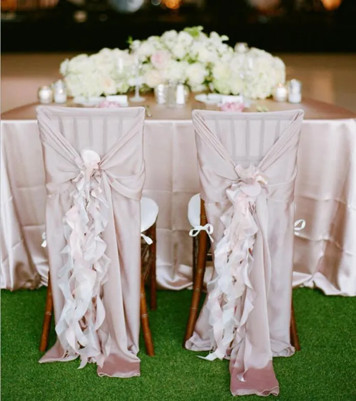 30D Chiffon Chair Sash voor Weddding Covers Custom Made te koop Bruiloft Leveranciers Stoel Covers Accessoires Gratis verzending