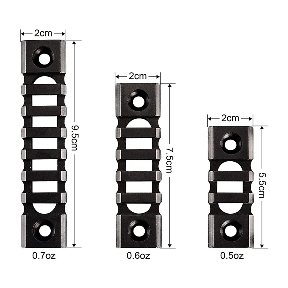 경량 피카 티니 레일 섹션 Keymod에 대한 총열 덮개 장착 팩 3 3 슬롯, 5 슬롯, 7 슬롯