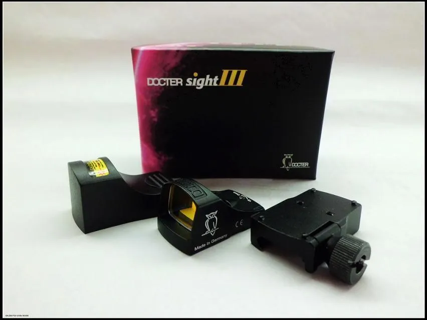 Docter 3 Sight Mini Red Dot Sight Jaktgevär Red Dot Taktisk främre och bakre sikte Optik Riflescope Auto Ljusstyrka Laser kikarsikte