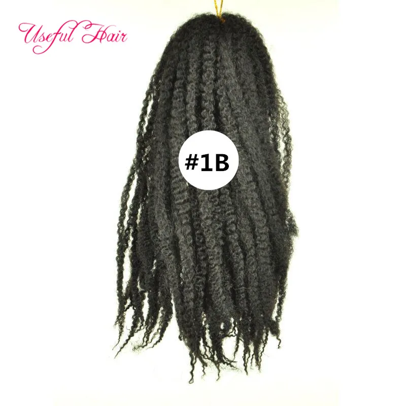 30StrandSPCS 18Inch Afro Kinky Curly Hair Extension Synthetic Crochet Braids Kanekalon Braiding Hairiding Head for Black Women Marley 4350873