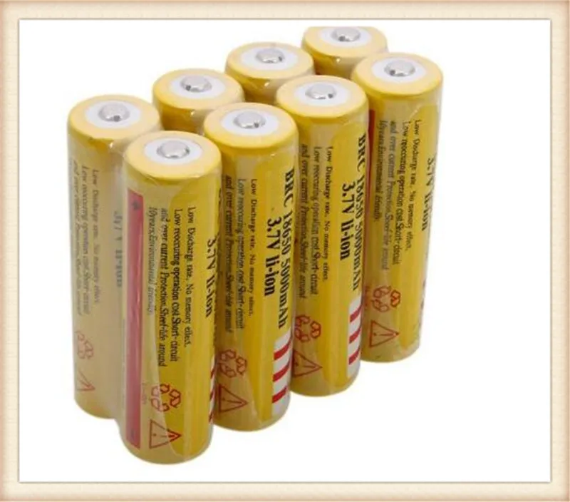 فائق السرعة 18650 بطاريات 5000mAh 3.7V بطارية قابلة للشحن لمصباح LED شحن مجاني