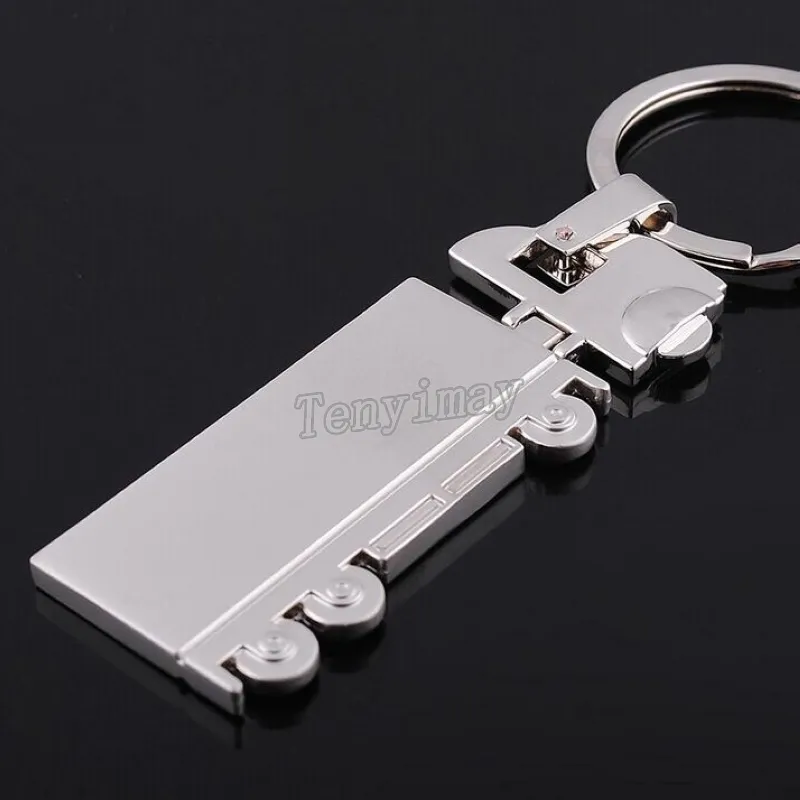 Fashion Alloy Truck Shape Keyrings Lorry Nyckelringar Mäns Promotional Gift 20pcs