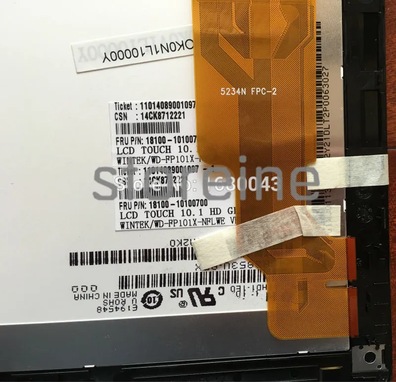 För ASUS VIVO RT TF600TL TF600T Pekskärm Glas Digitizer Assembly LCD LED-skärmram 5234N FPC-2 Version HV101HD1-1E0