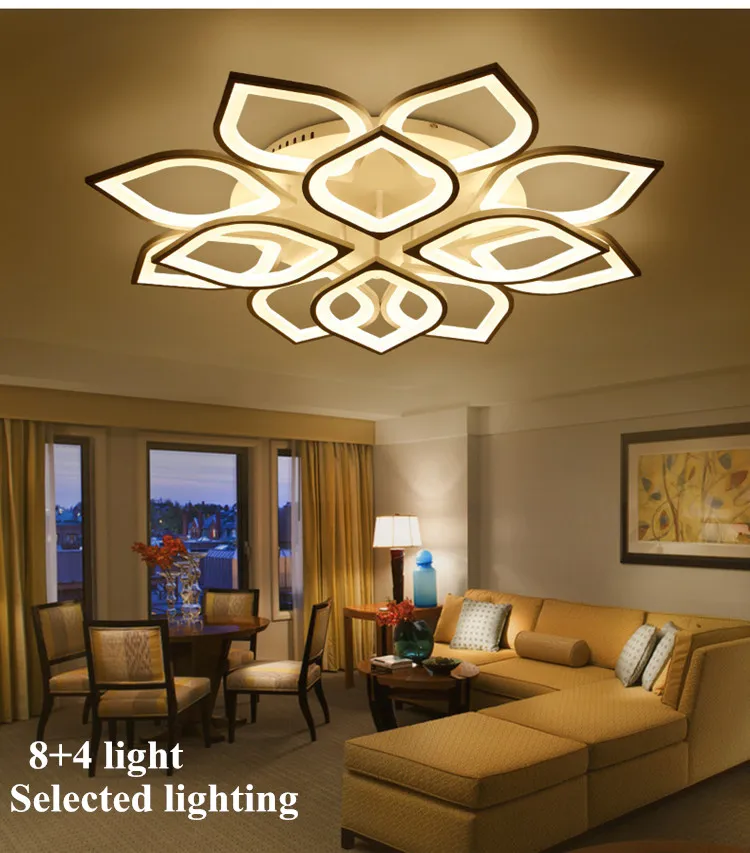 Современная подвесная светодиодная подвесная лампа, цветочная люстра, потолочный светильник 110 В, 220 В с затемнением для гостиной, спальни
