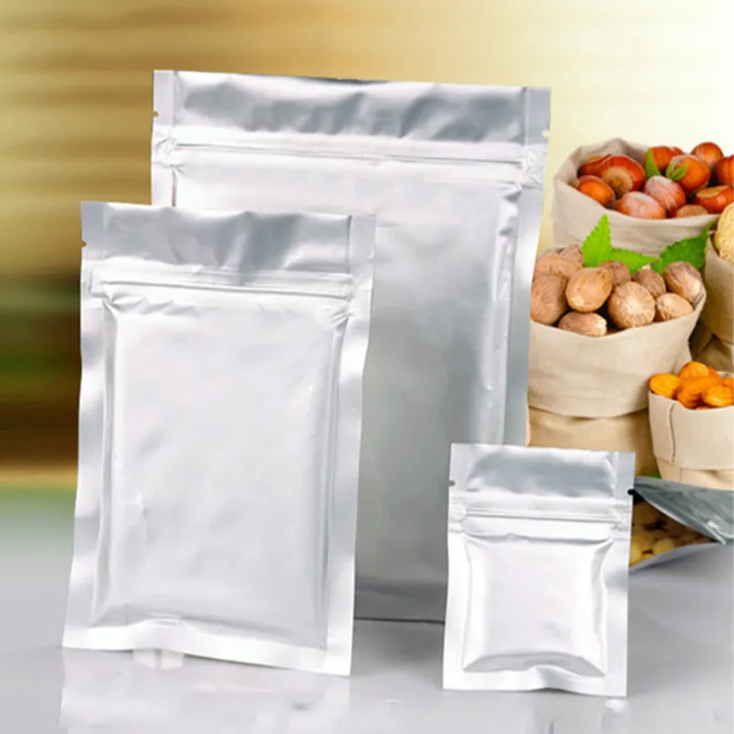 18x26cm aluminiumfolie laminating verpakking ritssluiting voedsel mylar bags medische ijs snacks koffie geurbestendige pakket warmteafdichting hersluitbaar zakje
