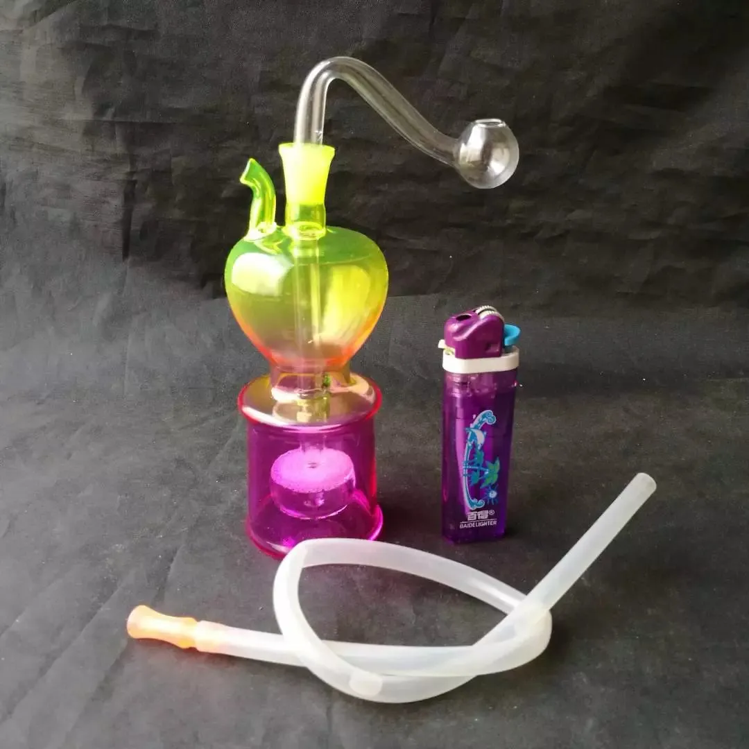Variété d'accessoires de bongs de narguilé à gradient, Brûleur à mazout unique Bongs en verre Tuyaux Conduites d'eau Pipe en verre Plates-formes pétrolières Fumer avec compte-gouttes