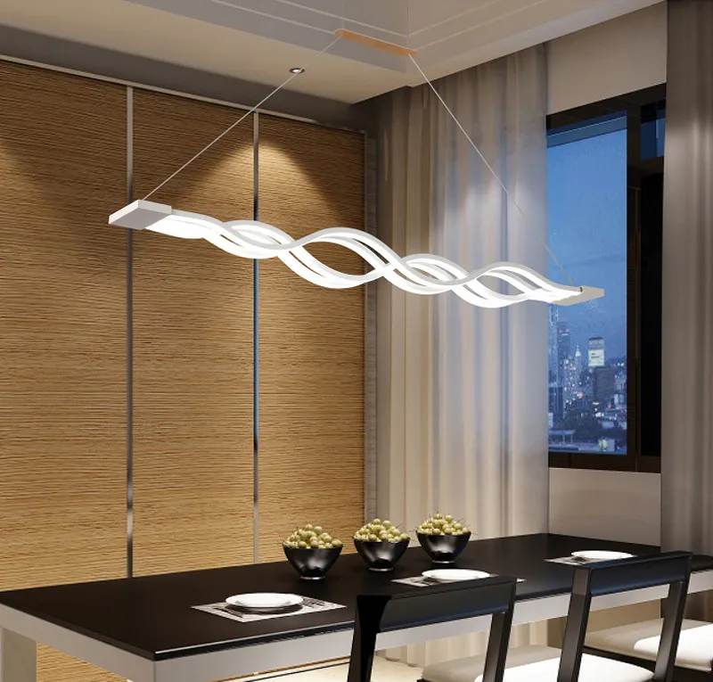 Led Strips Intersect Modern Wave Pendant Lamp Acrylic Pendant Light