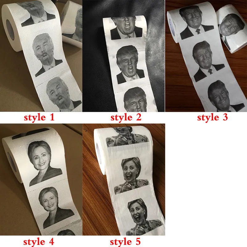 Nyhet Donald Trump Toalettpappersrulle Fashion Funny Humor Gag Gifts 3 Style Gratis frakt WX-C15