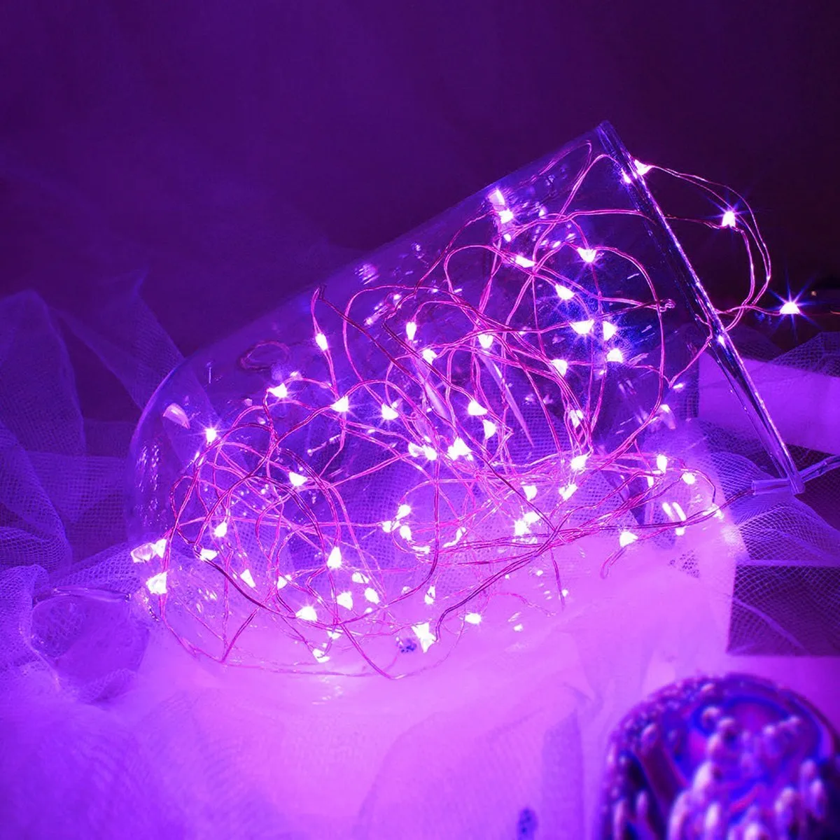 LED 구리 와이어 스트링 조명 CR2032 버튼 셀 배터리 쌀 2m 20 개의 동화 조명 크리스마스 웨딩 장식