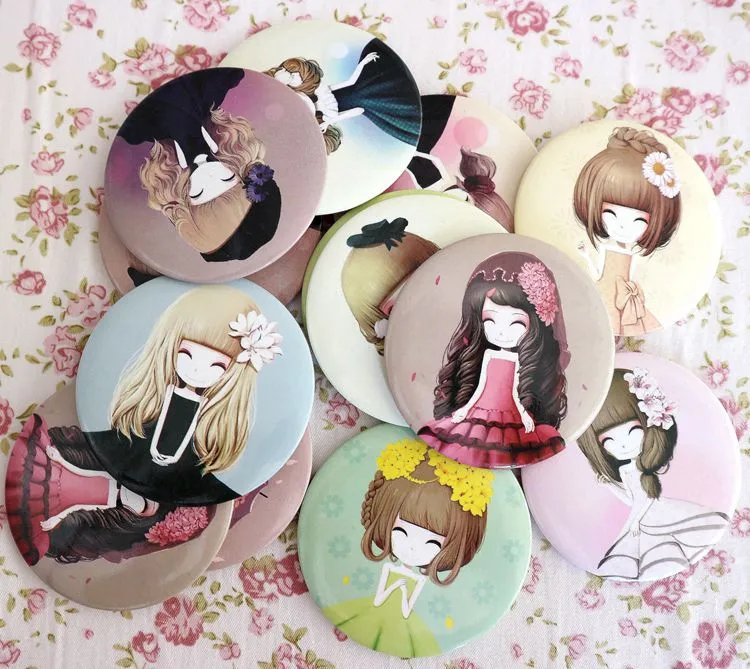 Mini miroirs compacts cosmétiques de poche pour filles petit dessin animé mignon miroir à main outils de maquillage faveurs de cadeau de mariage