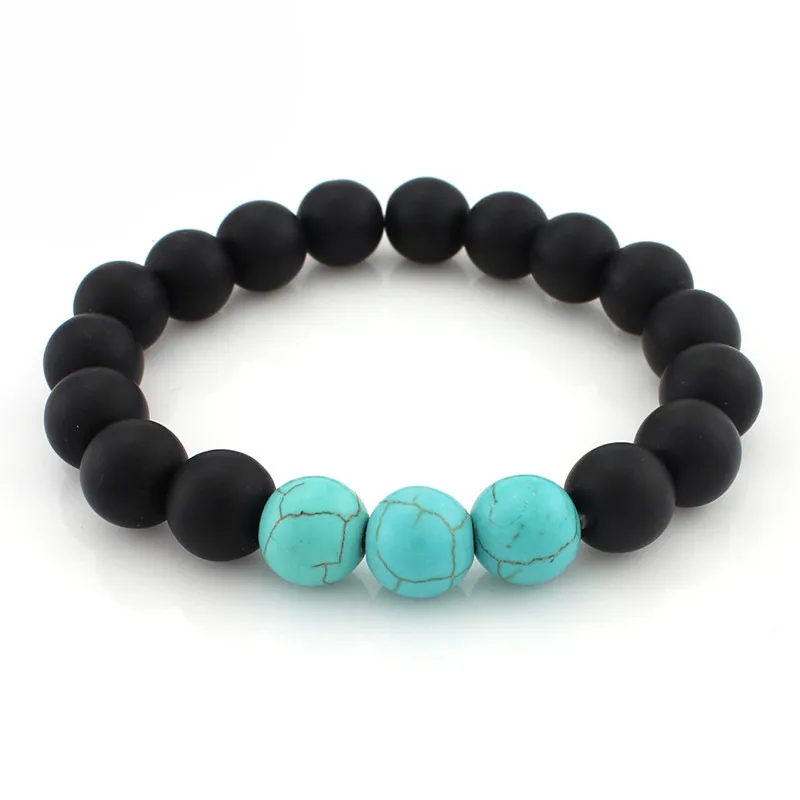 7 Chakra Bracciale in pietra lavica naturale donna Gioielli elastici Uomo Braccialetti con diffusore di olio essenziale Bracciale con perline Yoga Kimter-B348S FZ