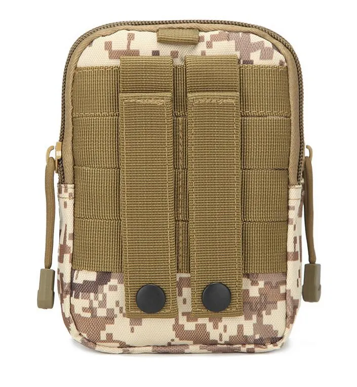 Universal Outdoor Tactical Holster Army Hip Waist Belt Bag Plånbok Påseväska Telefonväska med dragkedja till telefon