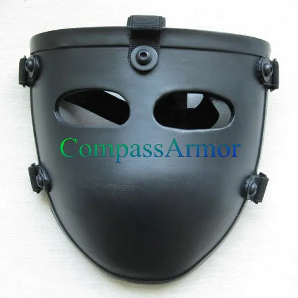 Demi-masque de niveau de menace NIJ IIIA, masque facial tactique en kevlar pour arrêter la balle de 9 mm, .44mag