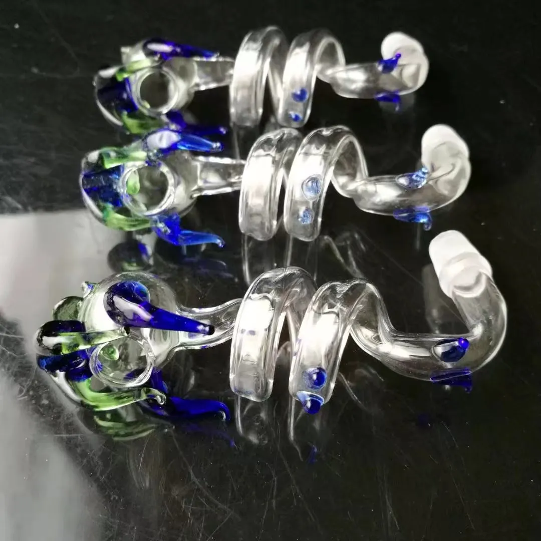 カラーガラススパイラルヘッドポット、ウォーターパイプガラスボングホーアカオイルリグの2つの機能ガラスボン