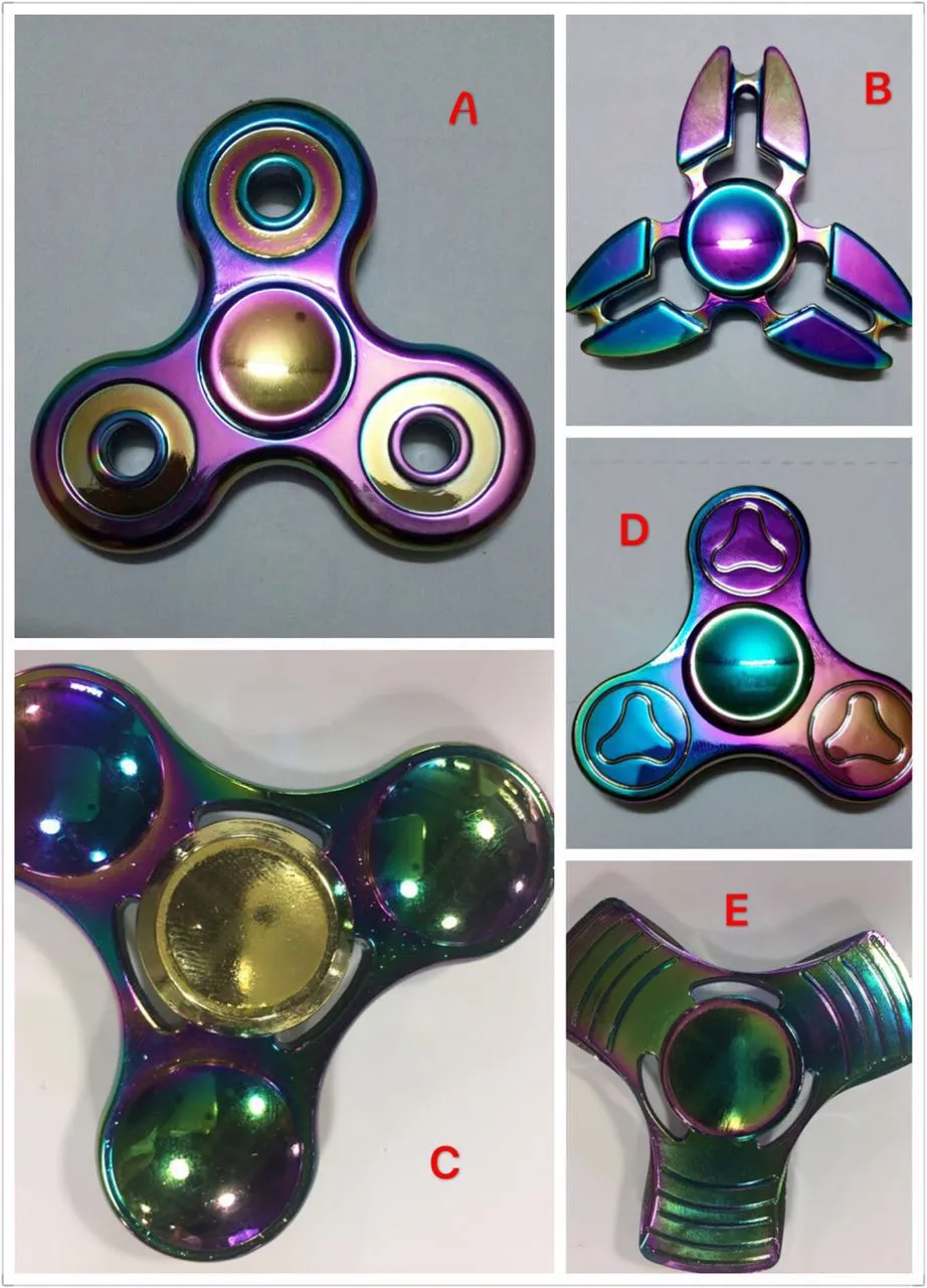 Rainbow Three Leaves Hand Spinner Crabs Leg Style Gyro Cyclone Fidget