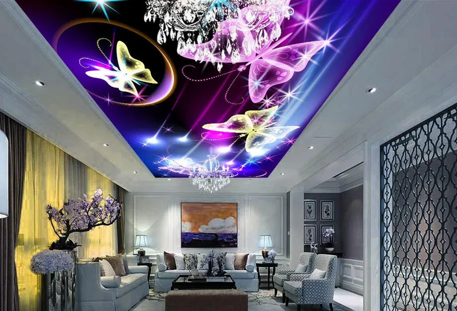 3d Tavan Oturma Odası Için Duvar Kağıtları Özel 3d Tavan Parlak Meteor 3d Tavan Oturma Odası Için Duvar Kağıtları Özel 3d Tavan Parlak Meteor