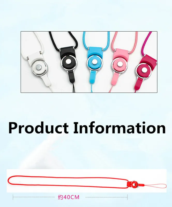 Gorący Rotatable Odpinany Neck Pierścień Pierścień Wiszący Wiszące Wiszące Charms na telefon komórkowy MP3 MP4 Flash Drives ID Posiadacz kart