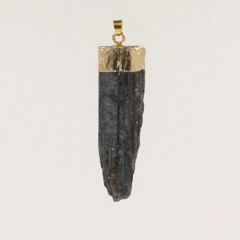 Rauwe Kyanite Quartz Bar Hanger Gemengde Willekeurige Kleur Natuurlijke Kyanite Crystal Rock Beads Cabochon Gold Dimpende randen Charm Groothandel Willekeurige Maat