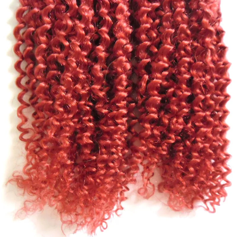 Fasci di tessuto capelli umani rossi Capelli ricci crespi mongoli 200g 2 pezzi capelli ricci crespi afro qualità doppia trama, nessun spargimento