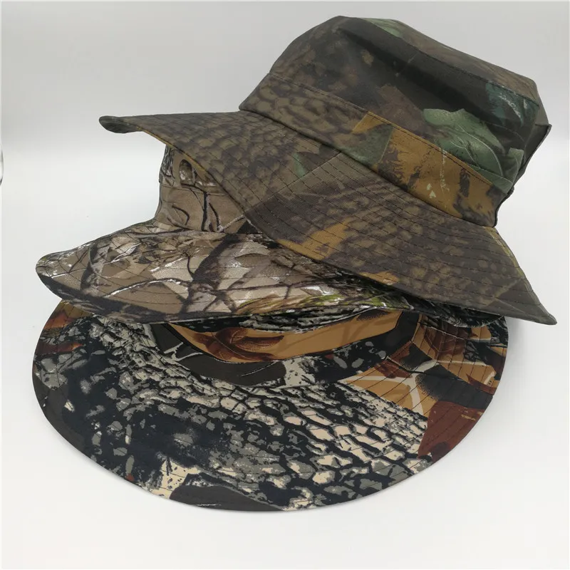 New Unisex Men And Women Outdoor Jungle Bucket Hat Outdoor Fishing Hunting Wide Cap Sun Protection Caps