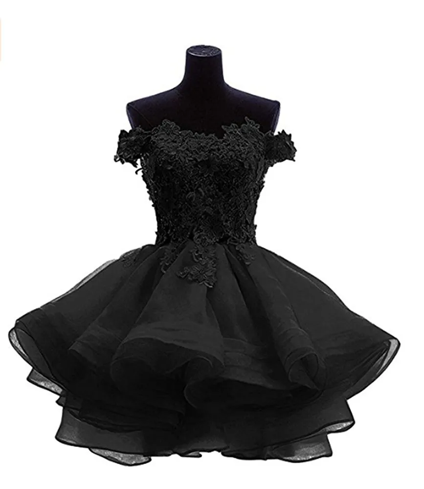 Koronki Aplikacje Organza Krótkie Prom Sukienki Homecoming Plus Size Zroszony Kryształy Graduation Suknia Koktajl Party Suknia QC124