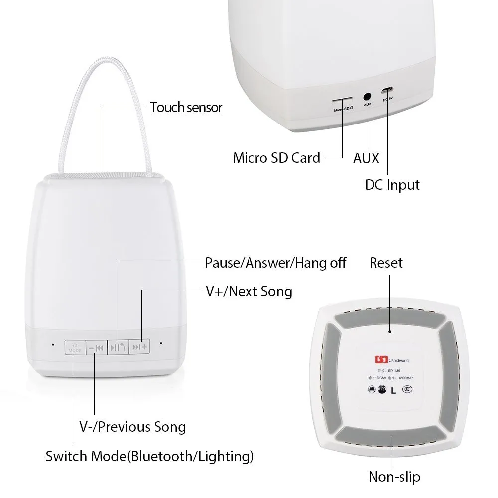 Night Lights Energy saving LED charging lamp of bedroom the head a bed sleep little that move light emergency hand