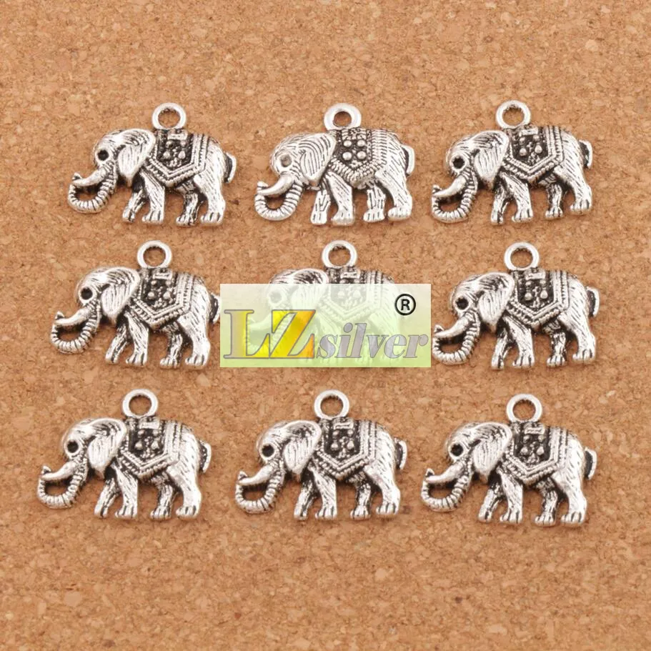 Mammoth Elefant bezaubert Anhänger / 24x19 Millimeter-Antike-silberne Schmucksachen DIY passende Armband-Halsketten-Ohrringe L1187