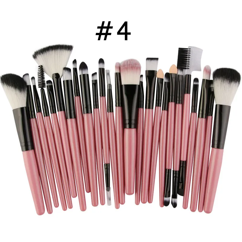 25st. Makeupborstar Set Eyeshadow Eeybrow Eyeliner Eyebrow Eyelash Sponge Lip Foundation Contour Concealer Blush Fan utgör 1096330