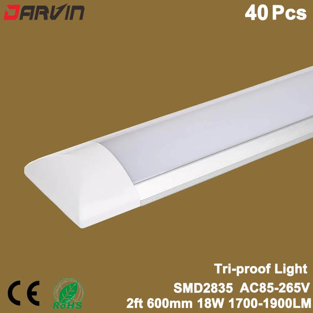 LED-fluorescerande rör 2FT LED-rörlampan 600mm 60cm 18W Renad fixturlampa Rengöring Armaturljus AC85-265V 110V 220V Super ljus