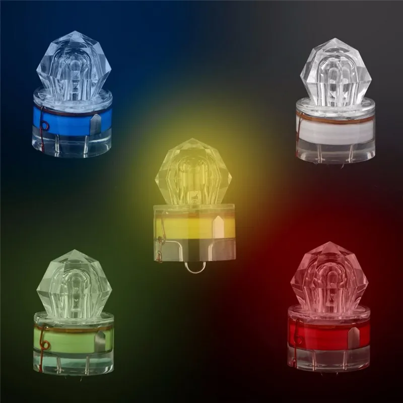 300 Uds es estilo diamante LED gota profunda pesca submarina luz intermitente cebo de pesca nocturna señuelo lámpara sumergible calamar estroboscópico