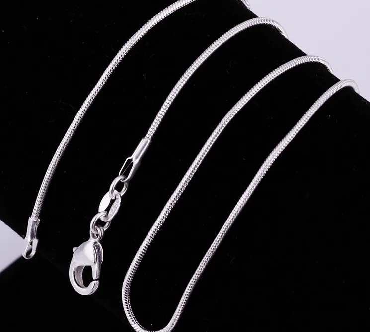 100pcs 925 sterling silver 1.2mm snake chain 16