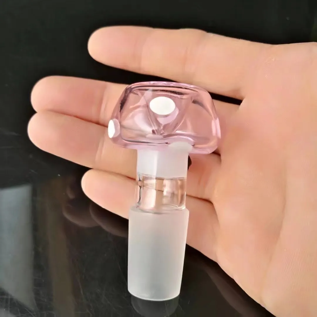 Accessoires pour fumer des champignons colorés féminins Pièce de bol pour bongs Tuyaux d'eau en verre de 14 mm Bong Bol coulissant avec poignée Pipe à eau pour fumer Bong