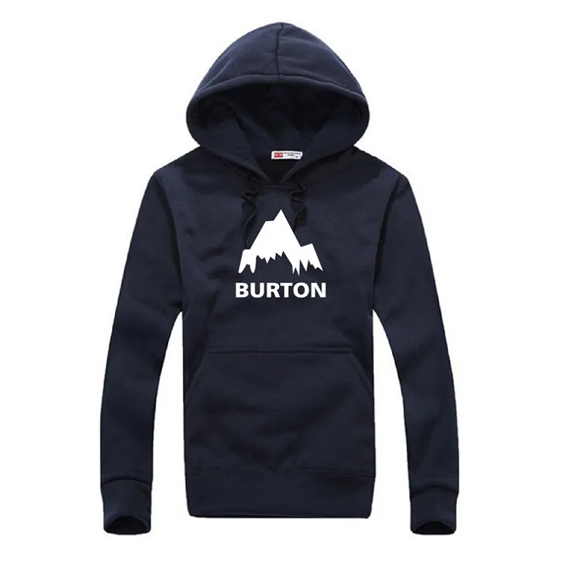 New Autumn Winter Burton Printed Hoodies Men Casual Fleece Long Sleeve Overcoat High Quality Male Hip Hop Pullover Sweatshirts