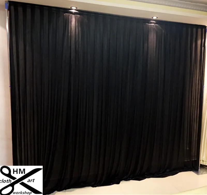 Decorações de casamento cortina pano de fundo preto cor festa cortina celebração cortinas fundo cetim cortina parede valance personalizado 3m264h