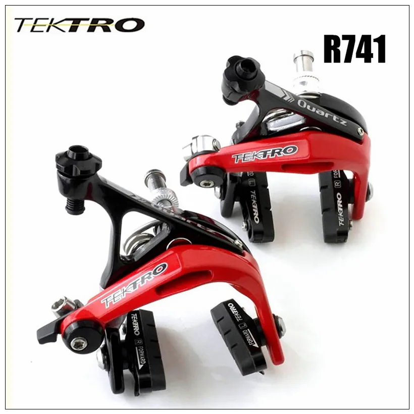 Tektro 300g/pair Quartz R741 Super Light Aluminum Brake Caliper Road bike C brake Clamp With White Red/Black Red/Black/Silver Colors