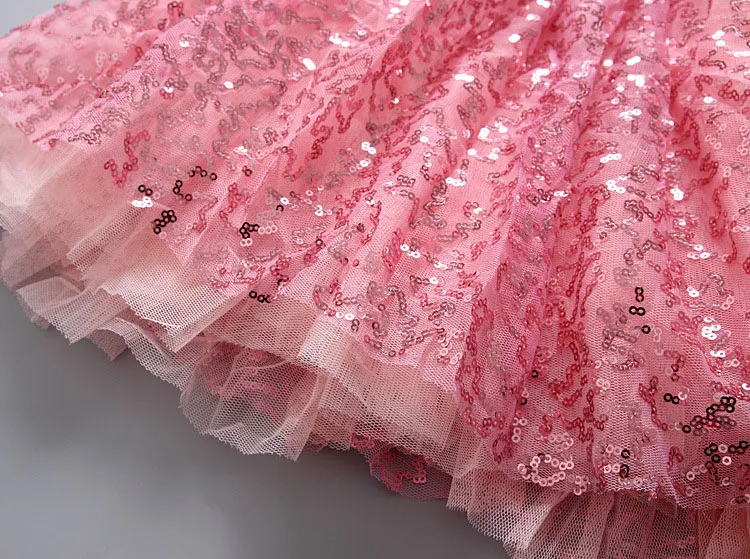 핑크 스팽글 세트 여자 여름 춤 의류 탑 + 스커트, 아기 키즈 착용, 파티 의류, 결혼 착용 5BN502SS - 39