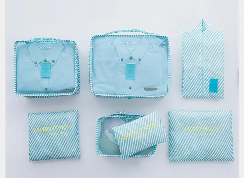 Tasche Orgnizer Set Zipper Wasserdichte Reisetaschen Männer Frauen Nylon Gepäck Verpackung Cube Unterwäsche Bh Lagerung tasche